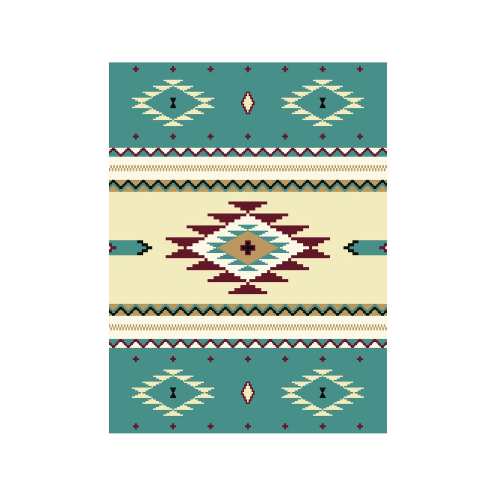 Printable Southwest Wall Art, Aztec Pattern Wall Art, Turquoise, Boho