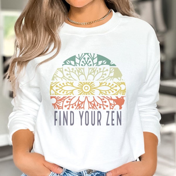 Find Your Zen svg png, Yoga svg, Namaste svg, Boho svg, Meditation svg, Yoga Lover svg, Yoga Shirt, Mandala svg, Retro Yoga TShirt Gift