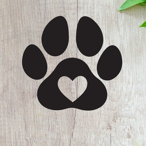 Diseño PNG Y SVG De Corazón Con Trazo De Huella De Perro Para Camisetas