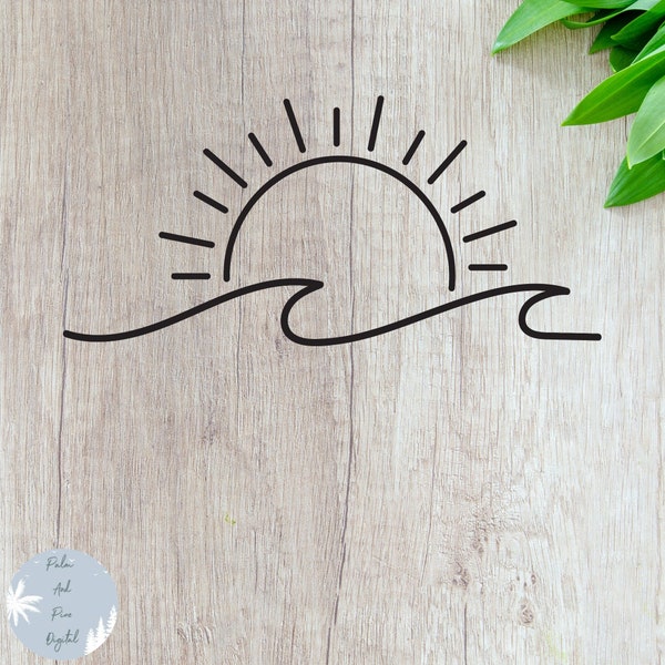 Wave svg - Sunset svg - Beach svg - Sun and Wave svg - Sunrise svg - Ocean Waves svg - Sunshine Svg - Summer svg - png files for Cricut