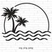 Palm Trees Wave Svg Palm Tree Svg Palm Tree Clipart Tropical Svg Beach ...