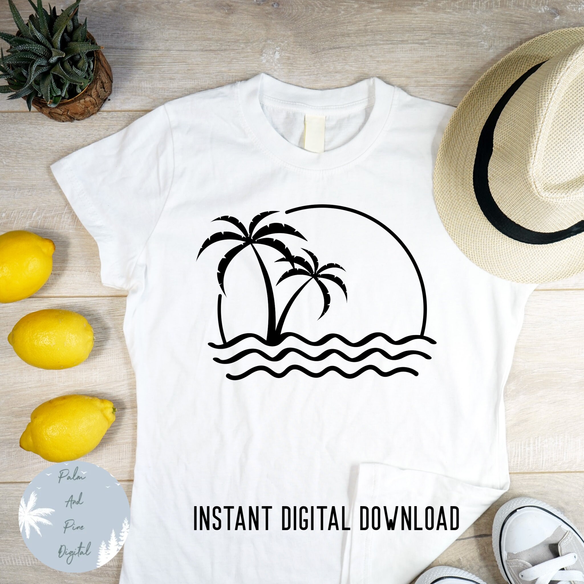Buy Palm Trees Wave Svg Palm Tree Svg Palm Tree Clipart Online in India ...