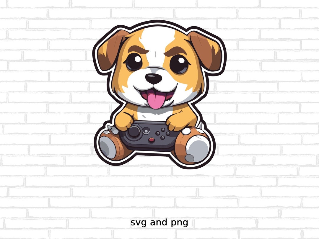 Cute Dog Playing Video Games Svg Dog Svg Puppy Svg Cut Files for Cricut