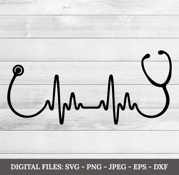 Heartbeat Stethoscope Svg Nurse Doctor Lifeline EKG Etsy