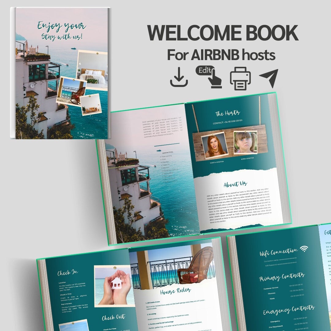 Airbnb House Guide Editable Host Template and Guest Etsy