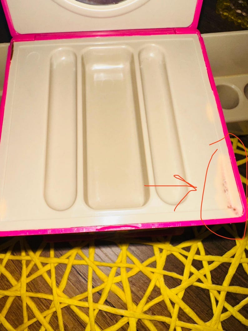 1970s Beauty Case Cube In Box Folding Makeup Storage Organizer Holder 