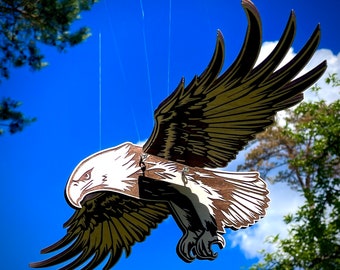 Digital Laser Cut File Wooden Flying Eagle (PDF, SVG, DXF, Al, lbrn File)
