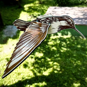 Archivo de corte láser digital de colibrí volador de madera (archivo PDF, SVG, DXF, Al, lbrn)
