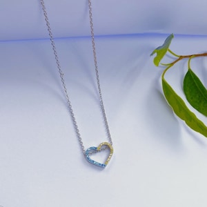 Pendant necklace. Ukrainian necklace, blue yellow