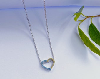Pendant necklace. Ukrainian necklace, blue yellow