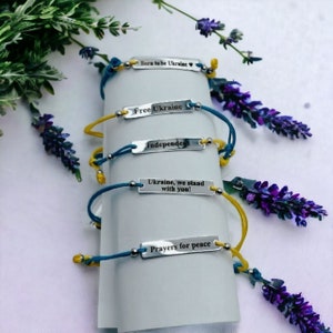 Silberarmband, Freundschaftsarmband. Blau Gelb, Ukraine Armband