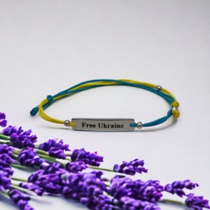 Silberarmband, Freundschaftsarmband. Blau gelb, Ukraine Armband