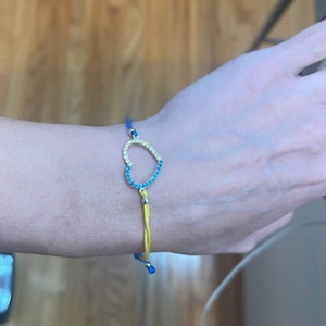 Silberarmband, Freundschaftsarmband. Blau gelb, Ukraine Armband