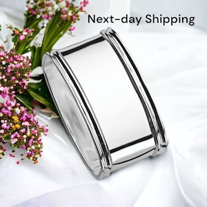 Silver napkin ring, silver plated wedding decor, napkin holder, table decor, dinnerware accessory 3x5.5cm(1.2x2&quot;), 37 gr