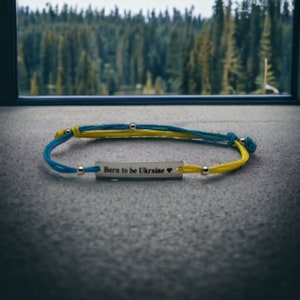 Silberarmband, Freundschaftsarmband. Blau gelb, Ukraine Armband