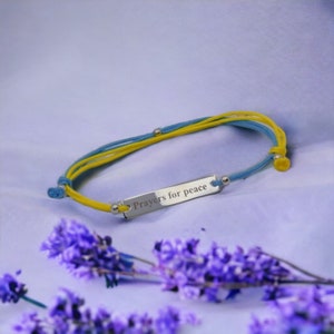 Silberarmband, Freundschaftsarmband. Blau Gelb, Ukraine Armband