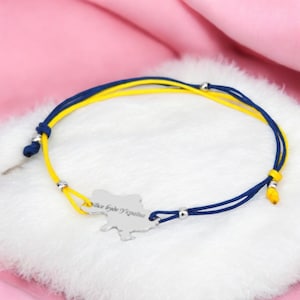 Silberarmband, Freundschaftsarmband. Blau gelb, Ukraine Armband