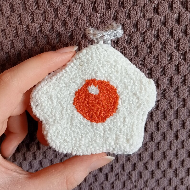 Handmade Keychain Punch Needle Keychains Food Shaped Etsy