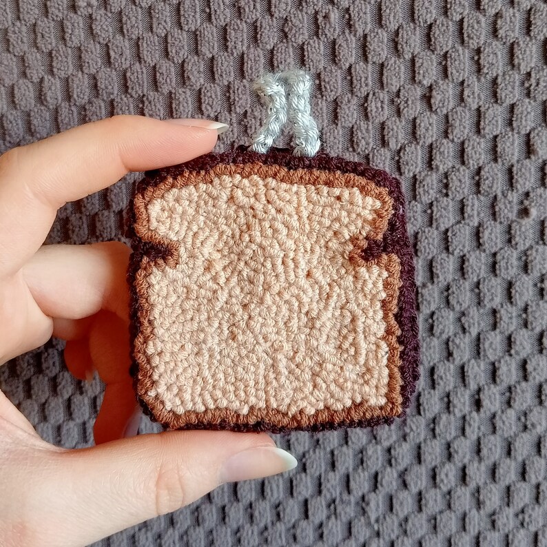 Handmade Keychain Punch Needle Keychains Food Shaped Etsy