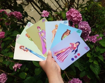 Fairy Girls Elements Met Gala Dress A5 Print