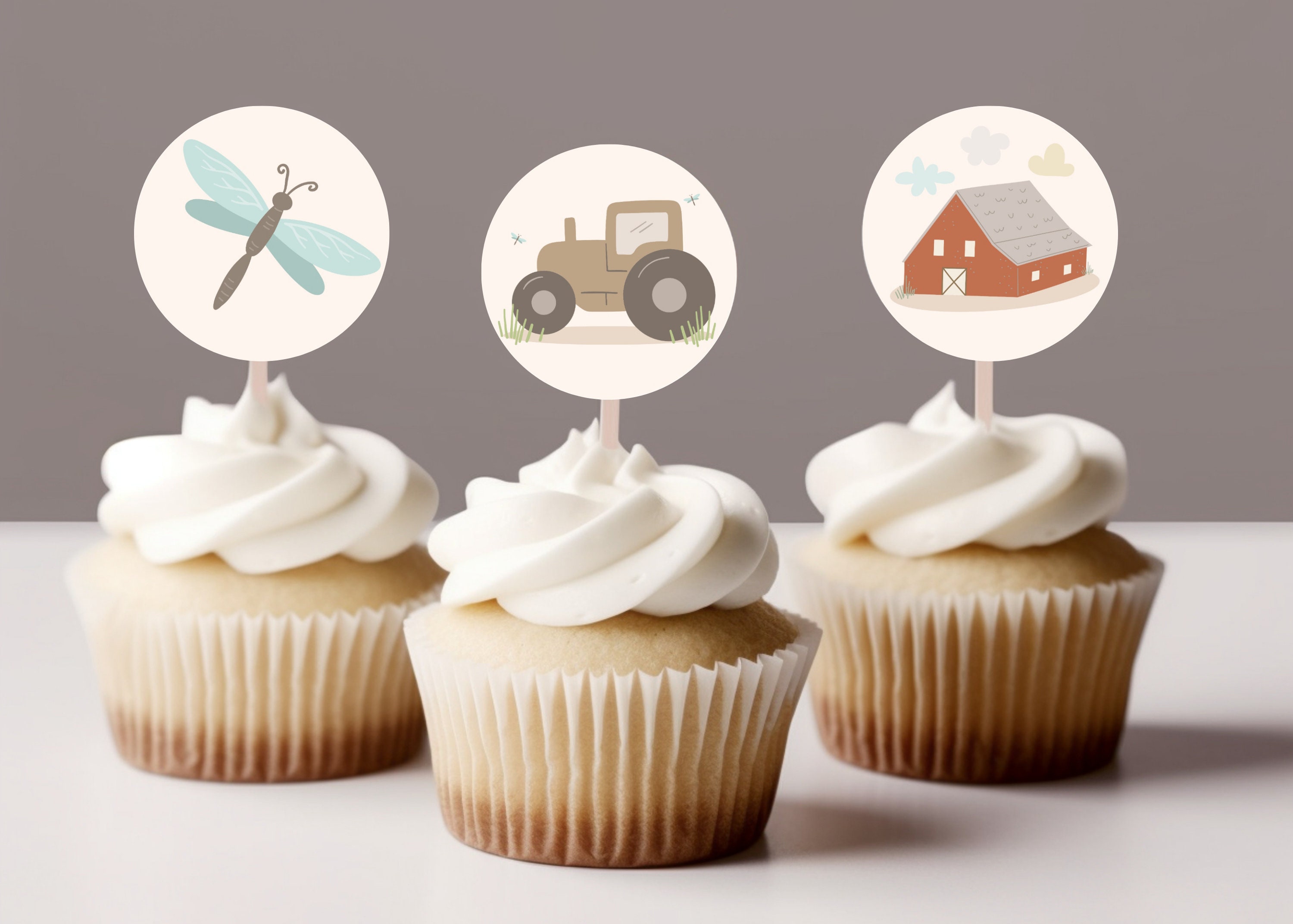 Tractor Cupcake Toppers / Digital Download / Start Your Tractor / Farm ...