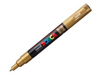Gold pen Posca Marker PC-1MC, extra-fine bullet tip, line width: 0.7-1 mm, acrylic pen in 29 colours, water-based, paint marker