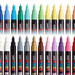 Posca PC-1M Acryl Marker, 0,7 mm, Uni-Ball Acryl Stifte, verschiedene Farben, auf Wasserbasis, Paint Marker, für jeden Untergrund
