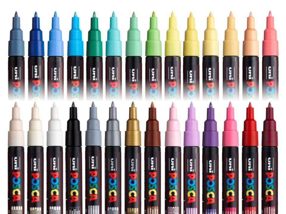 Posca PC-5 M Acrylic Markers, 1.8-2.5 Mm, Uni-ball Acrylic Pens, Various  Colors, Water-based, Paint Markers, for Any Surface 