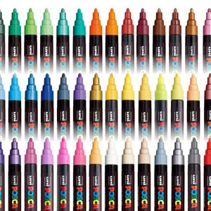 Posca PC-5 M acrylic markers, 1.8-2.5 mm, uni-ball acrylic pens, various colors, water-based, paint markers, for any surface