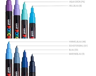 Posca PC-3M Acrylic Markers Uni-Ball Acrylic Pens Assorted Colors  Water-Based Paint Markers for Any Surface