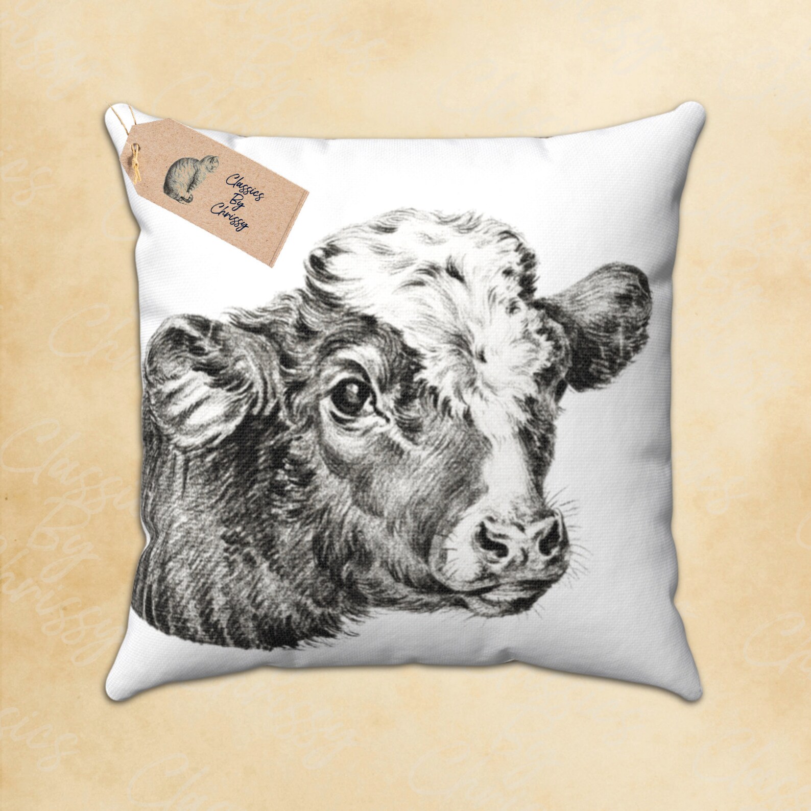 Smiling Vintage Steer Cow Design PNG Clipart Instant Digital Download ...