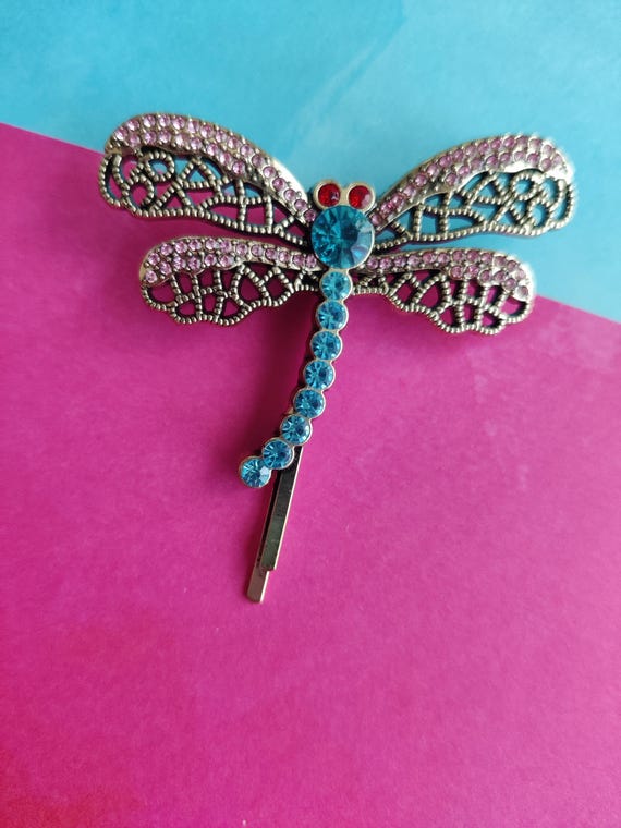 Broche Libellule Argentée Avec Zircons Roses - Métal Fantaisie - Neuf Sous Blister - Accessoire Femme