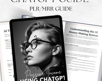 ChatGPT Passive Income Guide | PLR eBook & Workbook with Resell Rights | 30-Page AI Monetization Canva Template