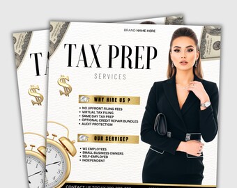 Tax Prep Flyer | Editable Tax Flyer | Tax Season Flyer | Taxes | Instant Download | Tax Professional | Tax Business | Tax Template