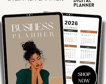 2026 Business Planner Canva Template: US Letter, PLR + MRR (Digital Download)
