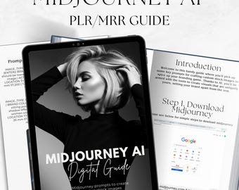 Midjourney AI Guide | PLR eBook with Resell Rights | Editable Canva Digital Guide with AI Prompts for Stock Images