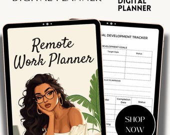 Remote Work Planner: Editable Canva Template with PLR/MRR (US Letter, Digital Download)