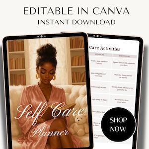 Self Care Planner | Mental Health & Wellness Journal | Editable Canva Template | 8.5 x 11&quot; US Letter | Instant Download