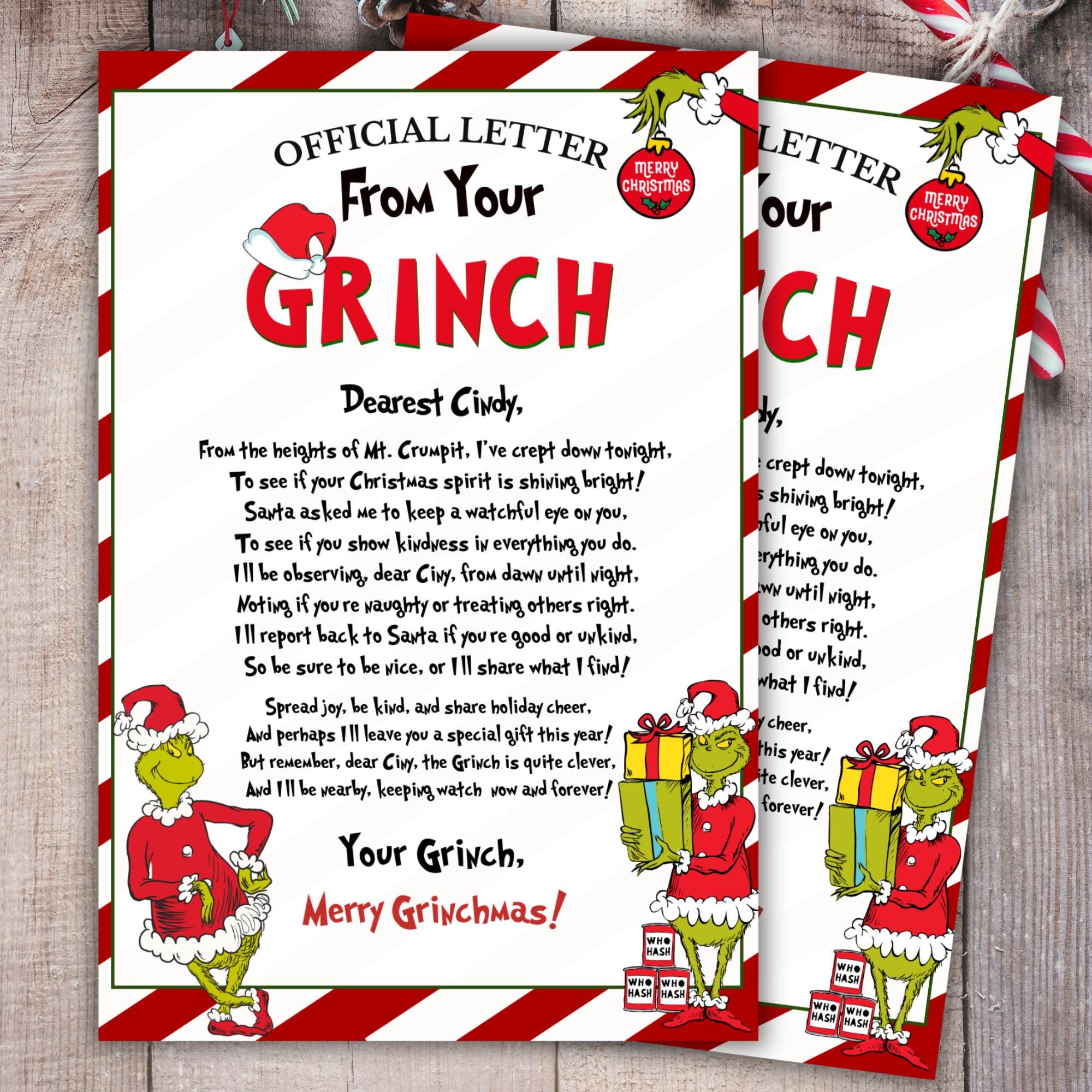 Grinch Christmas Letter Template Editable Canva Holiday Letter Grinch Christmas Letter Template Editable Canva Holiday Letter