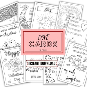 Printable Love Feel Good Cards to Brighten Someone&#39;s Day | 10 Personalized Printable Coloring Cards