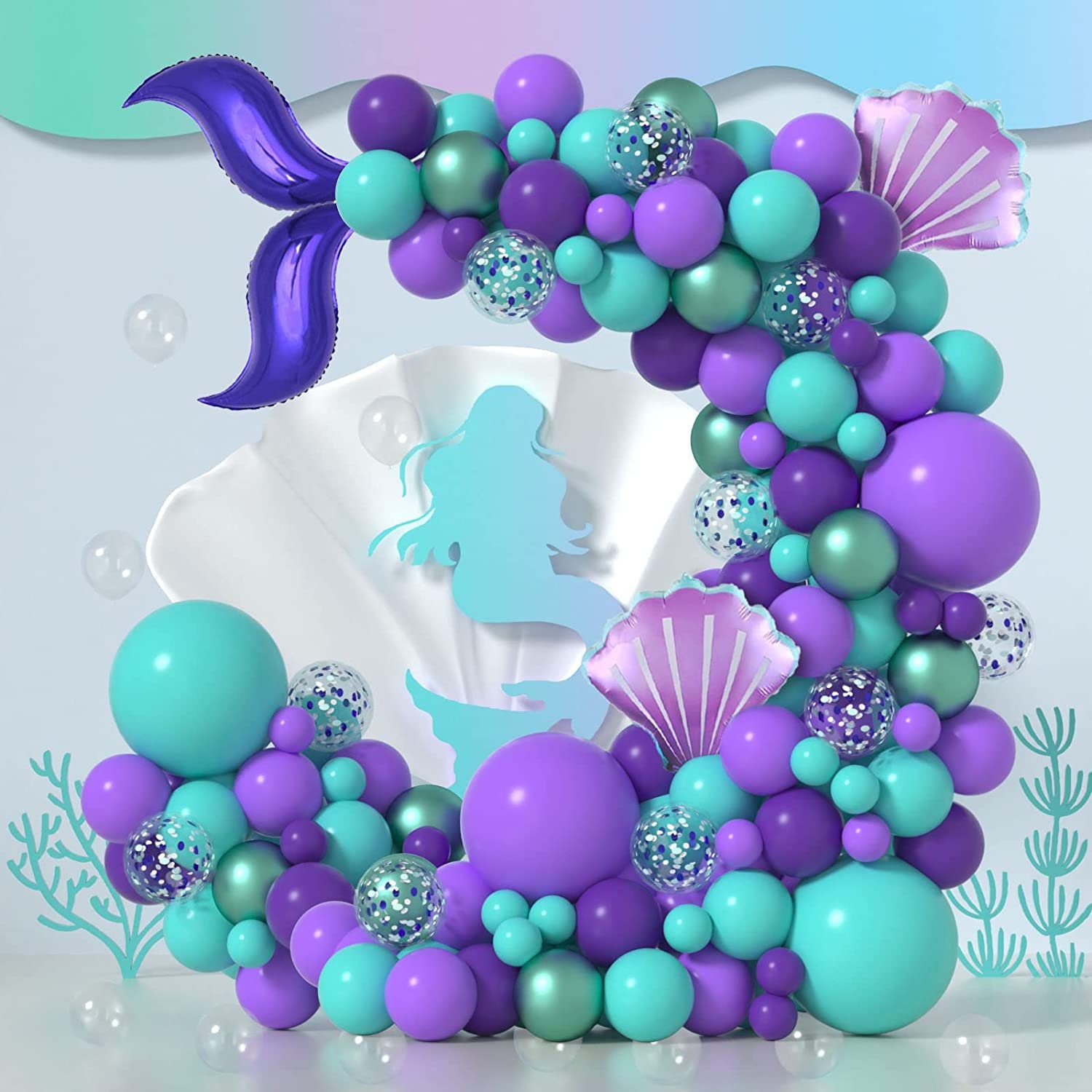 Mermaid Balloon Arch Kit Mermaid Party Decorations Mermaid Etsy