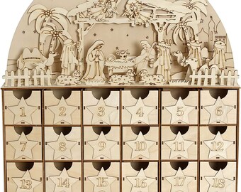 Wood Advent Calendar Scene Etsy Wood Advent Calendar Scene Etsy