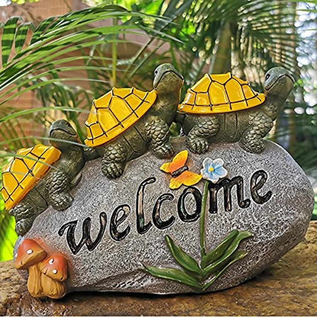 Solar Garden Statue Turtle Outdoor Lights Turtles on Etsy