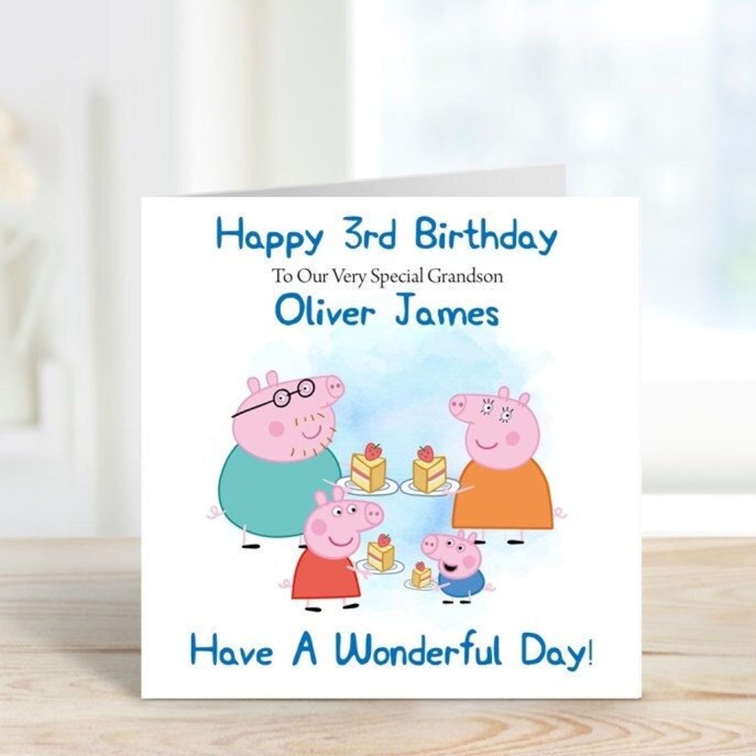 Personalised Birthday Card PEPPA PIG Theme 6 Inch Square - Etsy