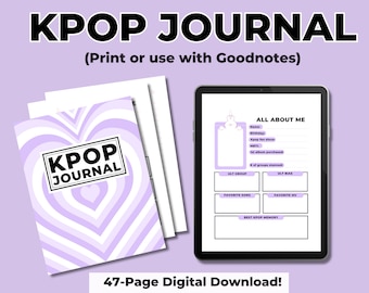 Purple KPop Journal: Printable K-Pop Fan Tracker (Digital Download)