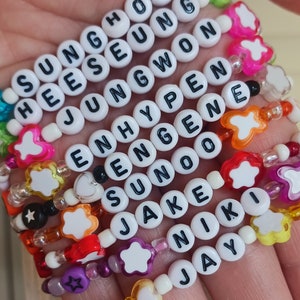 Custom Enhypen Beaded Bracelet: Kpop Engene Fan Jewelry