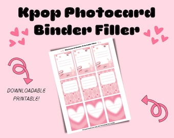 Kpop Photocard Binder Filler Pink (Digital Download!)