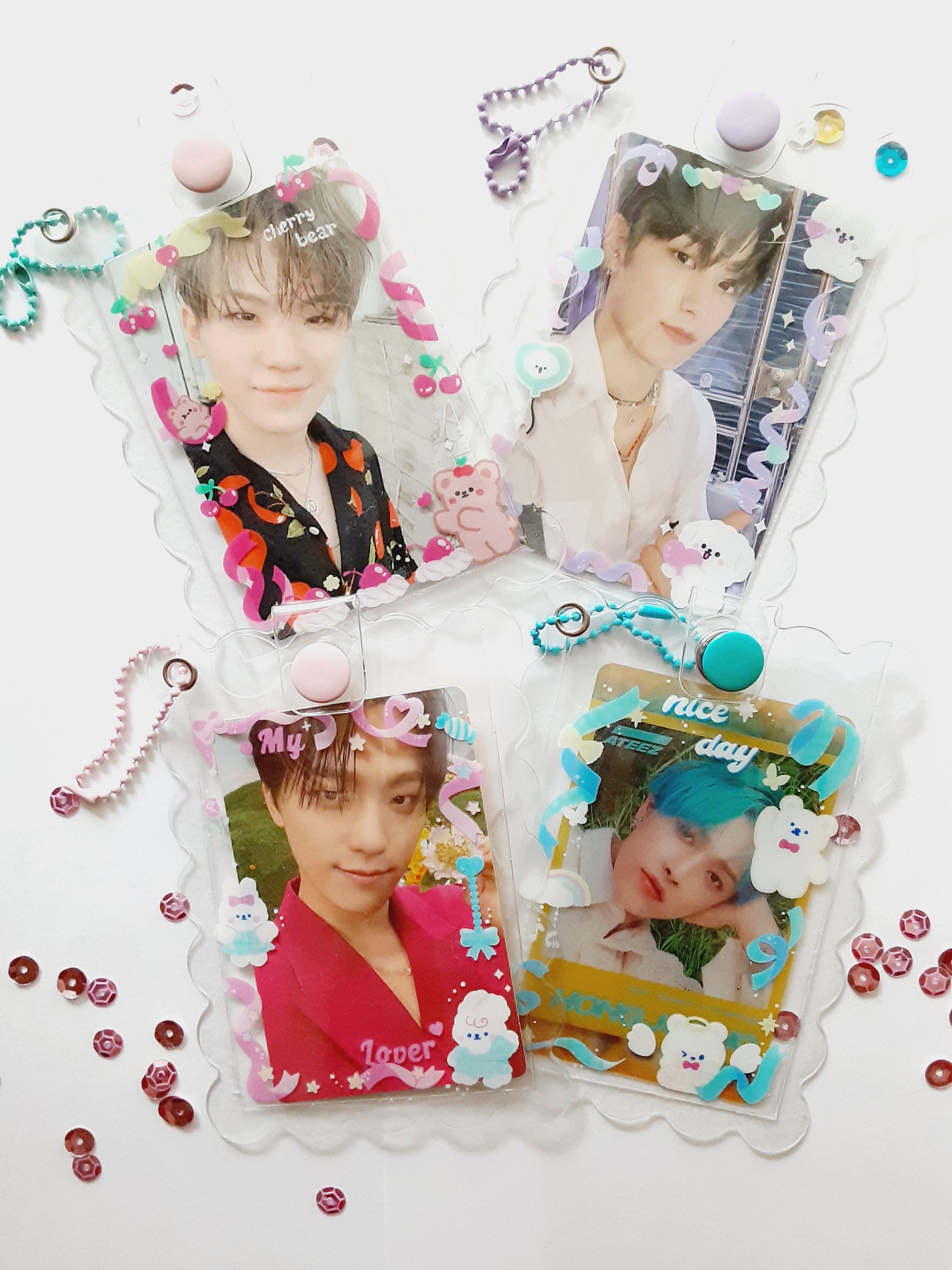 Kpop Photocard Holder Keychain: Clear Vinyl Deco PC Sleeves - Etsy