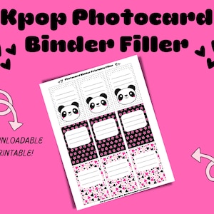 Kpop Binder Filler for Photocards Black Pink Double-Sided Digital Download image 1