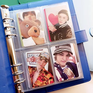 Carpeta de tarjetas fotográficas Kpop A5 - Carpeta de cuero PU para tarjetas Kpop - Álbum de tarjetas fotográficas Kpop - Personalizado ¡REGALOS INCLUIDOS!